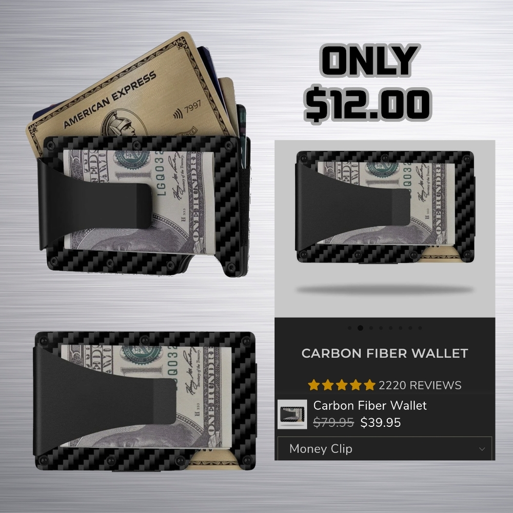 Premium Carbon fiber Credit card money clip